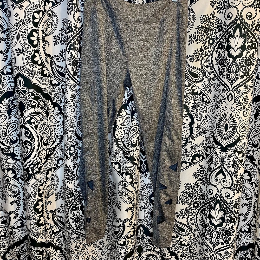 Grey Running Pants with Triangle Cutouts